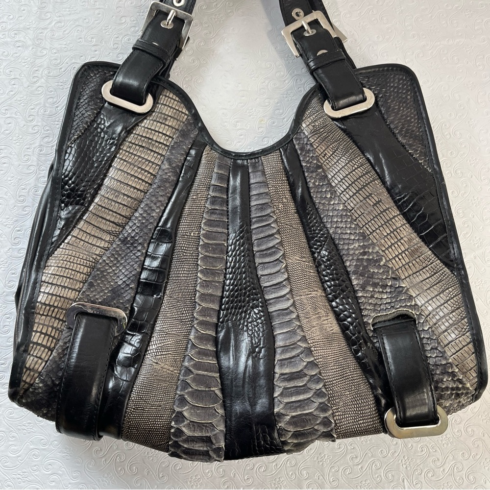 Stuart Weitzman Leather Patchwork Handbag Shoulde… - image 2